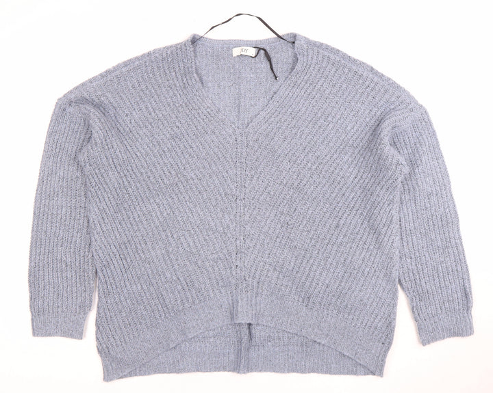 JDY Women's Blue V-Neck Cardigan, XL, Long Sleeve, Relaxed Fit