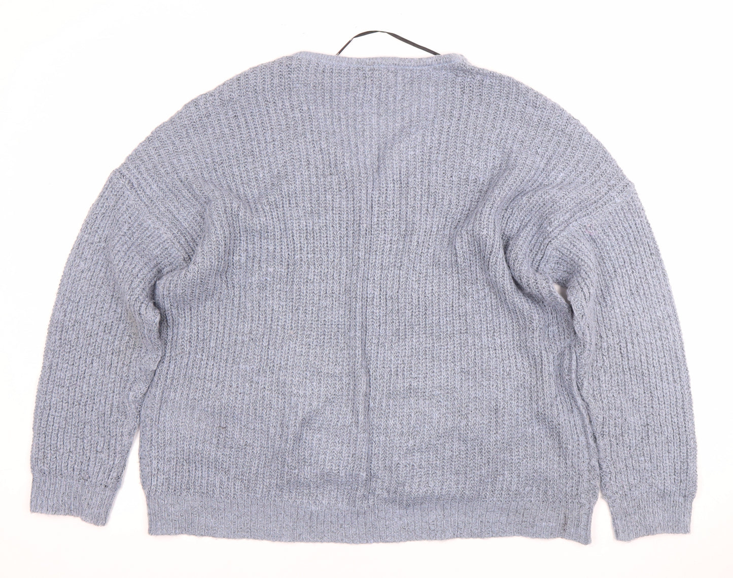JDY Women's Blue V-Neck Cardigan, XL, Long Sleeve, Relaxed Fit