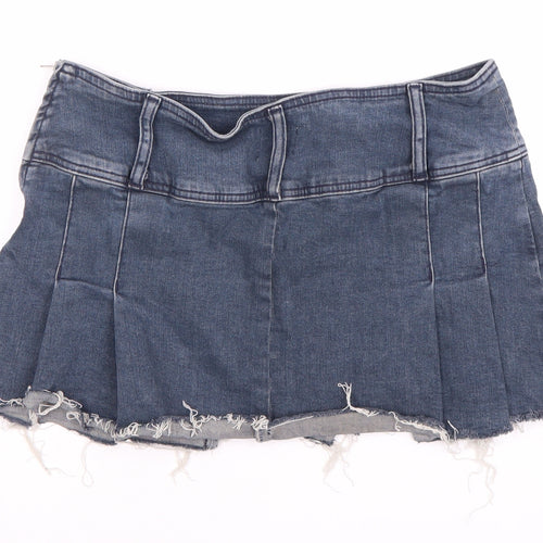 BOG Urban Outfitters Women's Blue Pleated Denim Skirt M