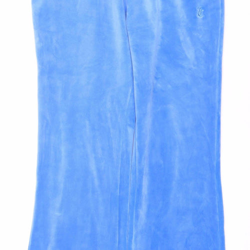 Juicy Couture Women's Blue Velour Trousers Size L