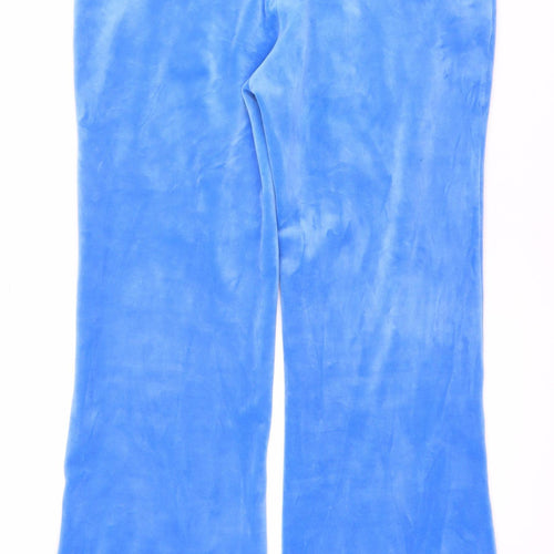 Juicy Couture Women's Blue Velour Trousers Size L