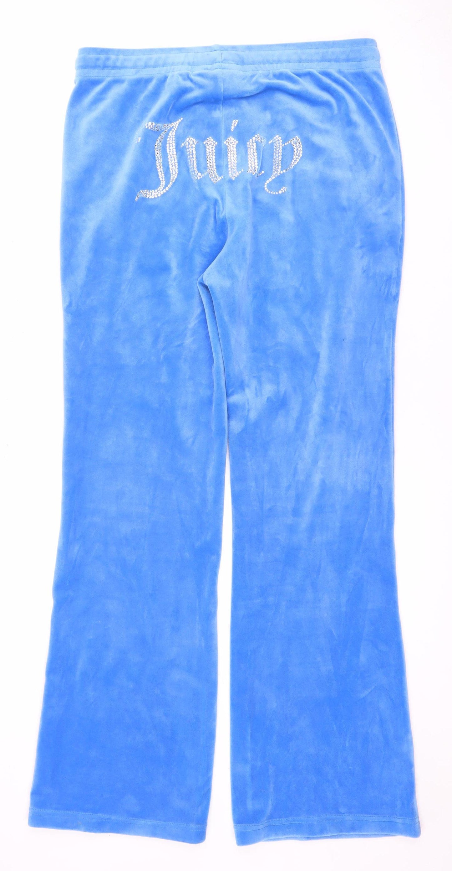 Juicy Couture Women's Blue Velour Trousers Size L