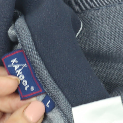 Kangol Mens Blue Polo Shirt L Short Sleeve Casual