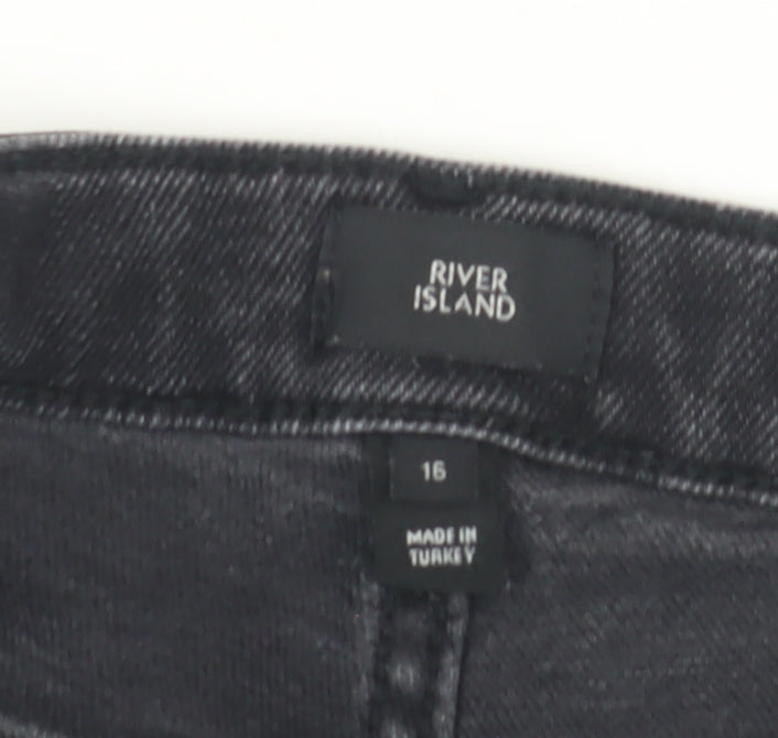 River Island Women's Black Skinny Jeans, Size 16