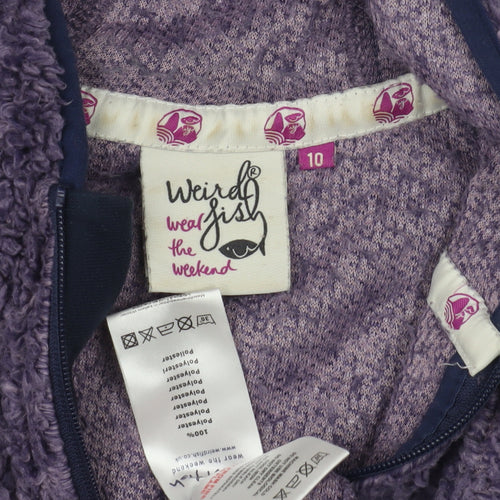Weird Fish Women's Purple Full Zip Hoodie Size 10