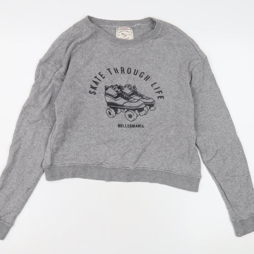 Pull&Bear Women's Grey Pullover Sweatshirt, Size 8