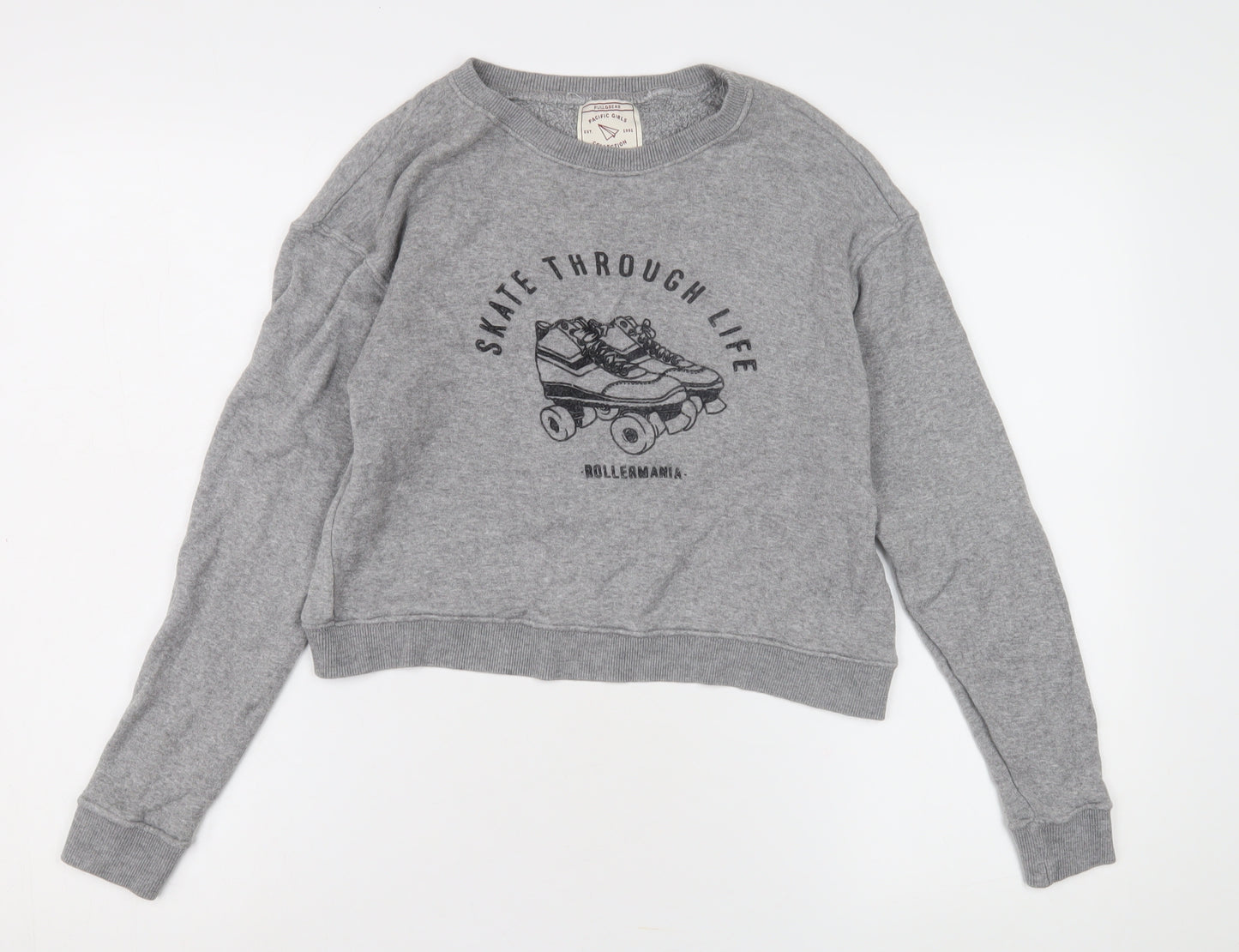 Pull&Bear Women's Grey Pullover Sweatshirt, Size 8