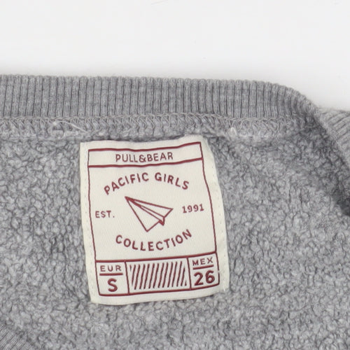 Pull&Bear Women's Grey Pullover Sweatshirt, Size 8