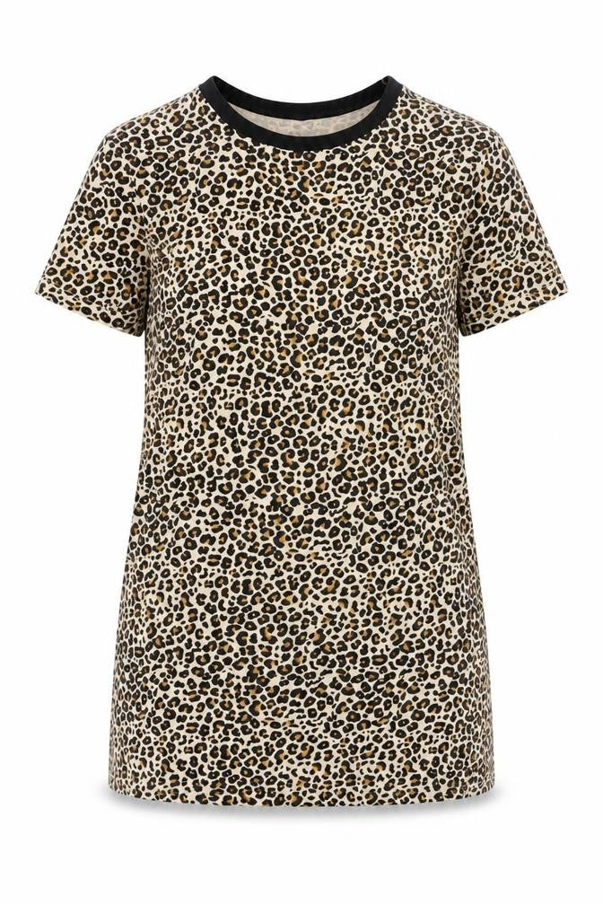 Brave Soul Women's Leopard Print T-Shirt Size 4 Casual