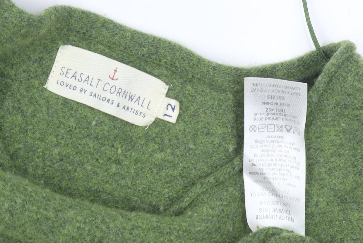 Seasalt Cornwall Green Wool Boat Neck Women's Jumper 12