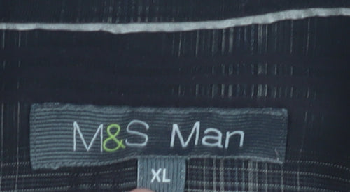 Marks and Spencer Men's Black XL Check Shirt