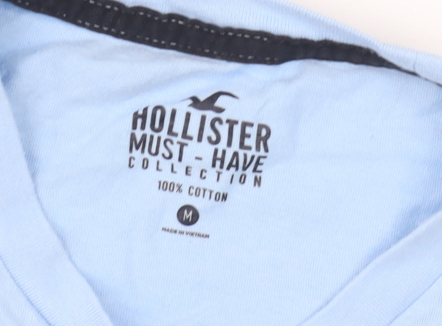 Hollister Men's Blue Crew Neck T-Shirt Medium