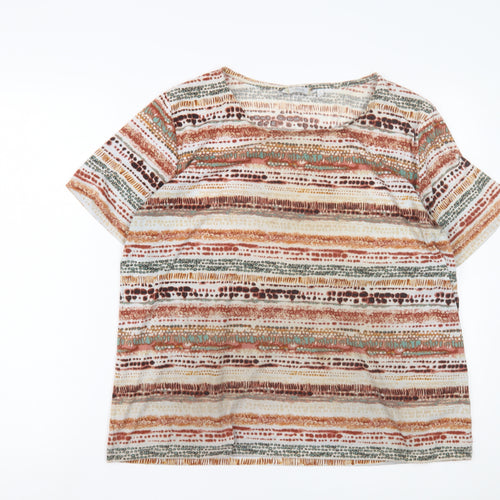 ISLE Women's Multicoloured Striped T-Shirt L