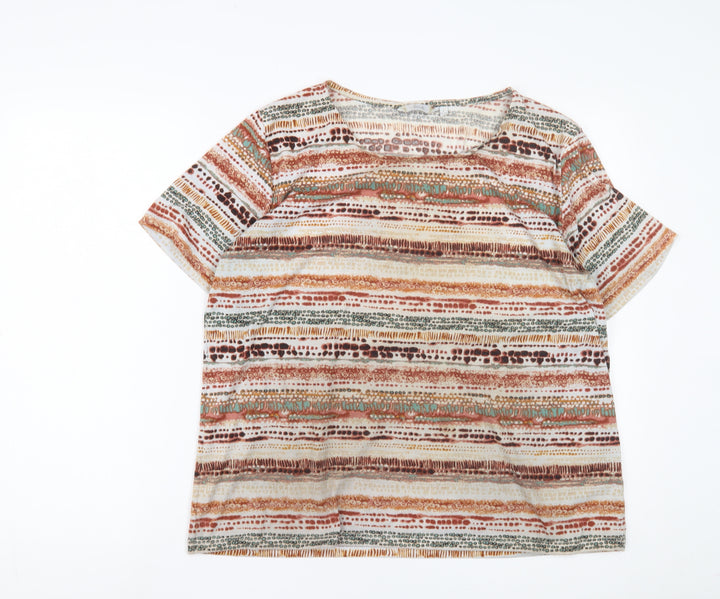 ISLE Women's Multicoloured Striped T-Shirt L