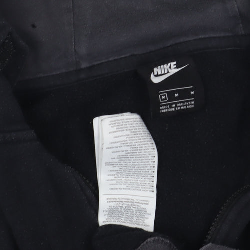 Nike Men's Black Full Zip Hoodie M Logo Hooded