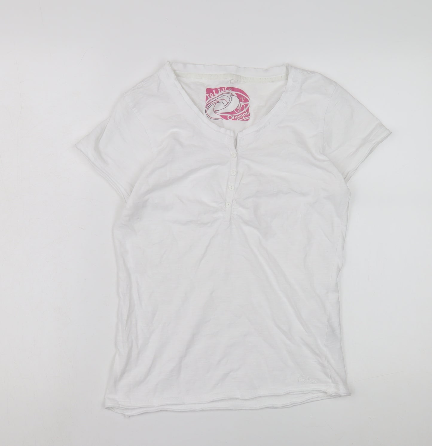 Fat Face Women's White Size 8 Henley T-Shirt