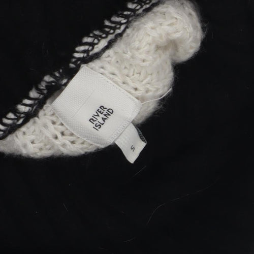 River Island Women's Black Geometric Roll Neck Jumper S