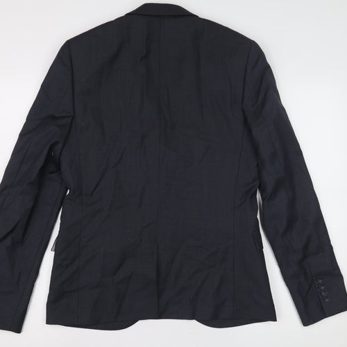 Topman Men's Black Wool Blazer, Size 38, Formal