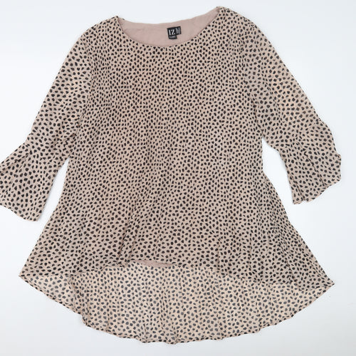 Izabel London Women's Beige Animal Print Top