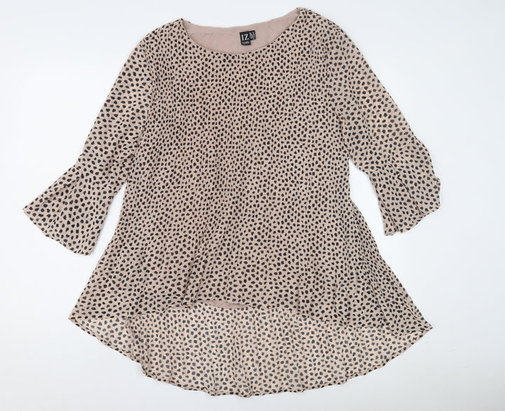 Izabel London Women's Beige Animal Print Top
