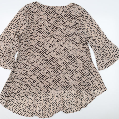 Izabel London Women's Beige Animal Print Top
