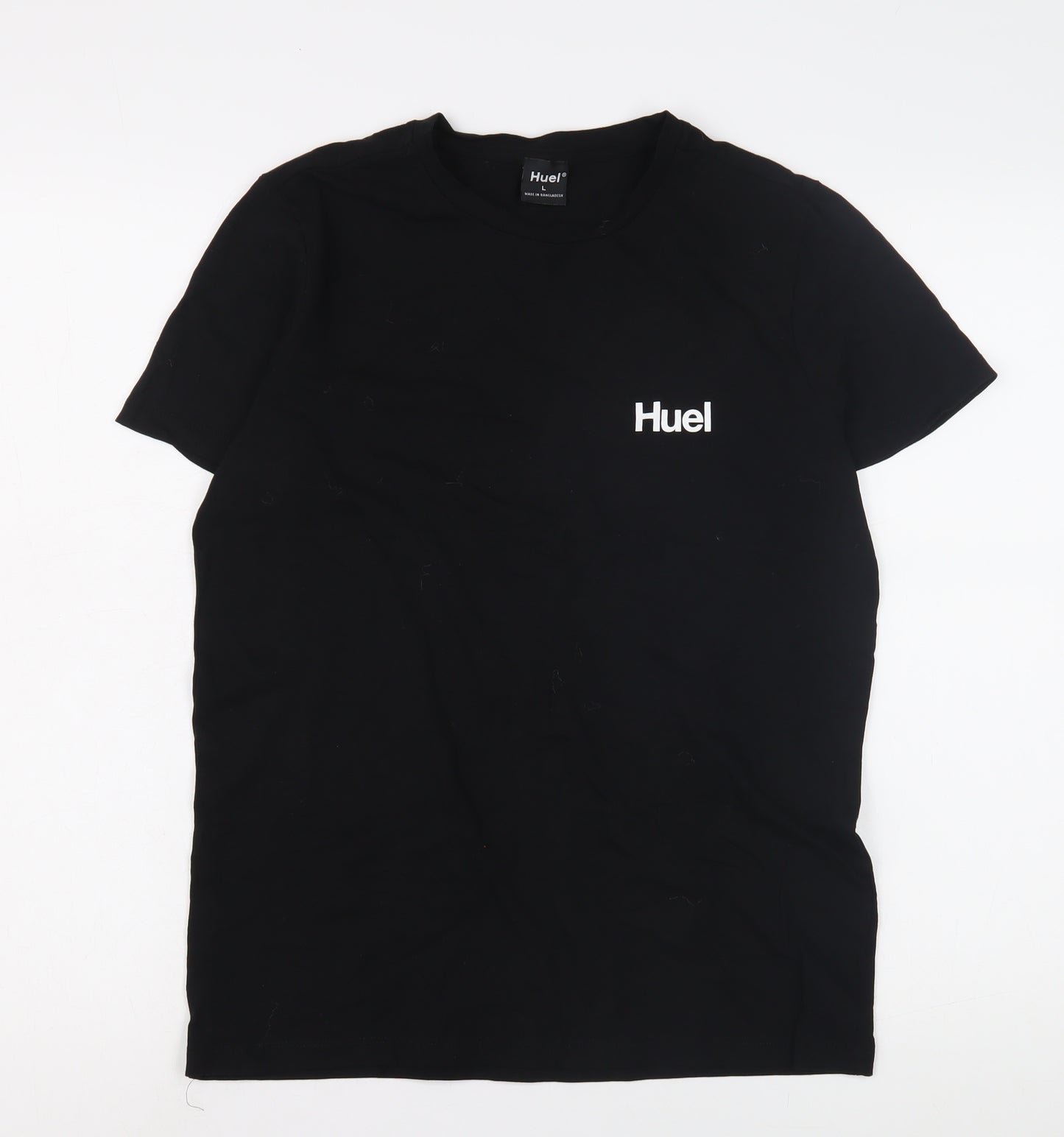 Huel Black T-Shirt, Large, Crew Neck, Short Sleeve