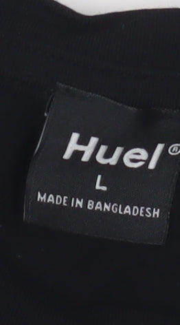 Huel Black T-Shirt, Large, Crew Neck, Short Sleeve