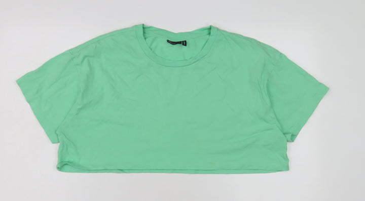 ASOS Women's Green Cropped T-Shirt Size 12