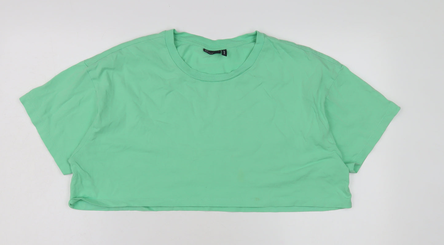 ASOS Women's Green Cropped T-Shirt Size 12