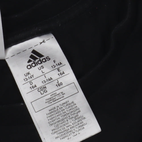 Adidas Boys Black Camouflage Logo T-Shirt, Size 13-14 Years