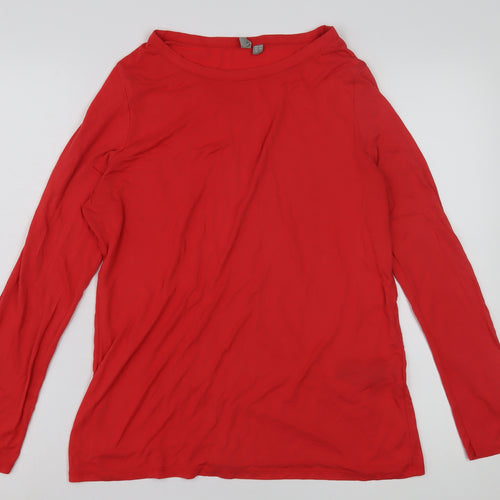ASOS Women's Red Long Sleeve Basic T-Shirt UK Size 10