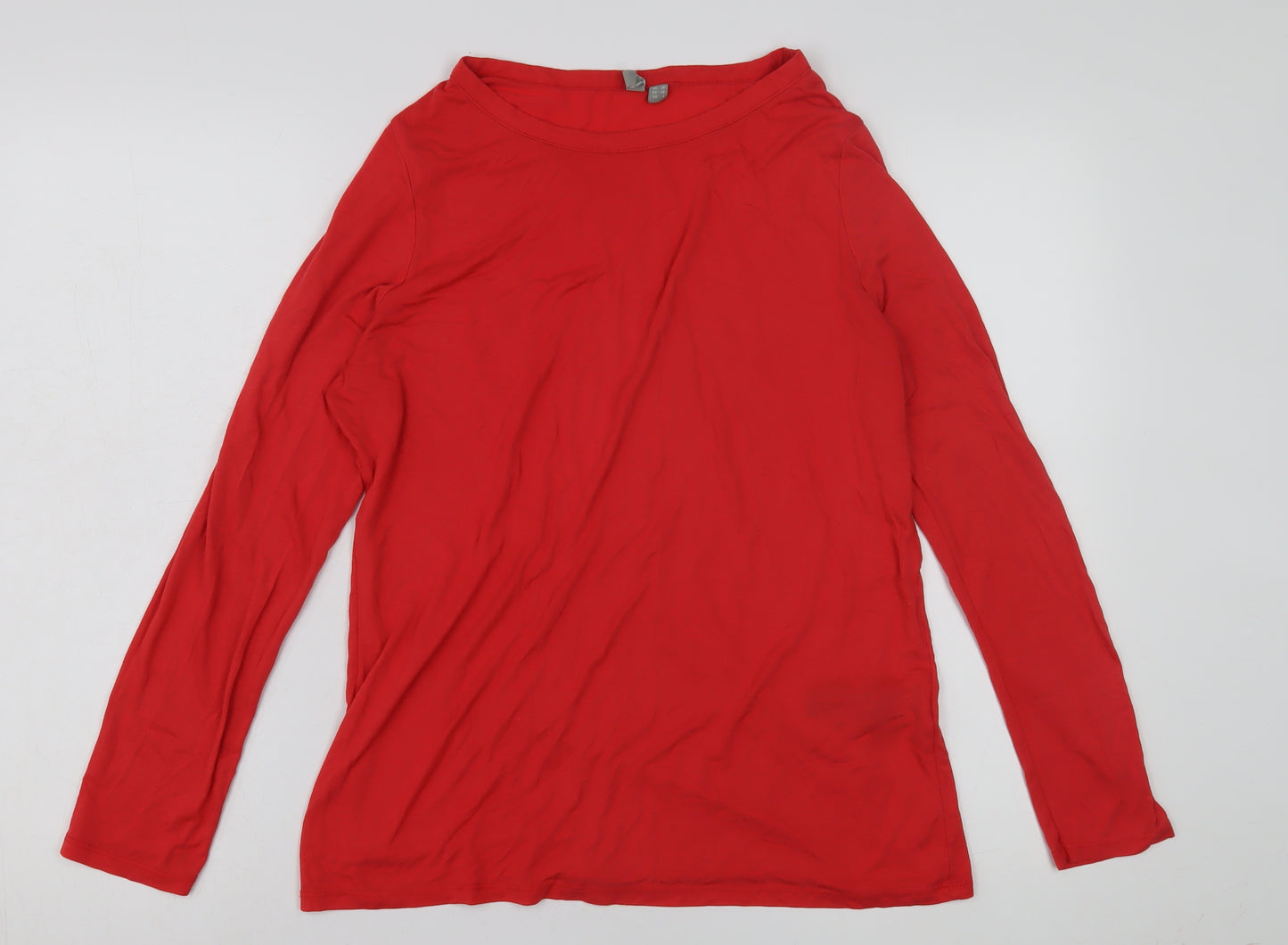 ASOS Women's Red Long Sleeve Basic T-Shirt UK Size 10