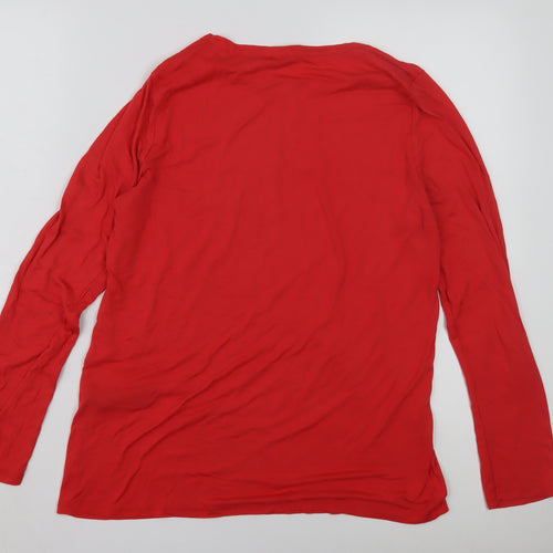ASOS Women's Red Long Sleeve Basic T-Shirt UK Size 10