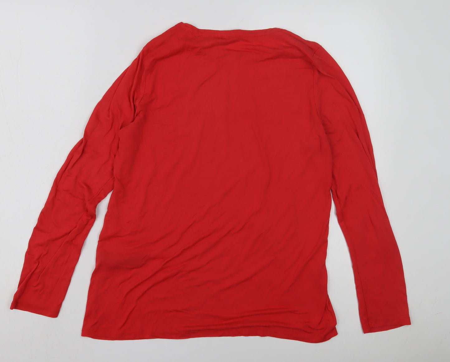 ASOS Women's Red Long Sleeve Basic T-Shirt UK Size 10