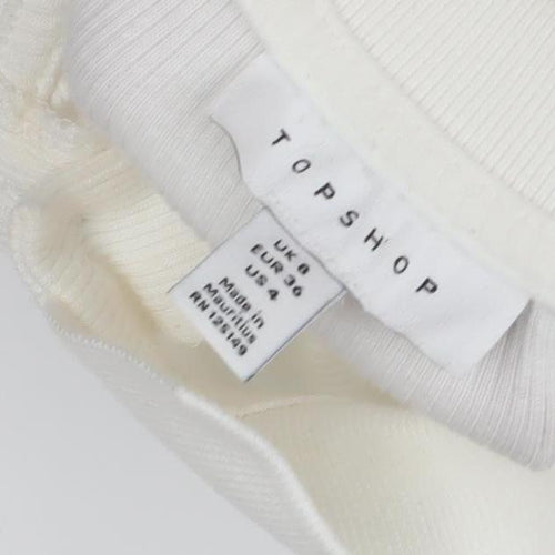 Topshop Women's White Shirt Dress, Size 8, Casual