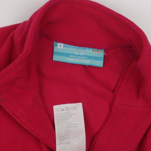 Mountain Warehouse Red Girls' Fleece Track Jacket 11-12Y