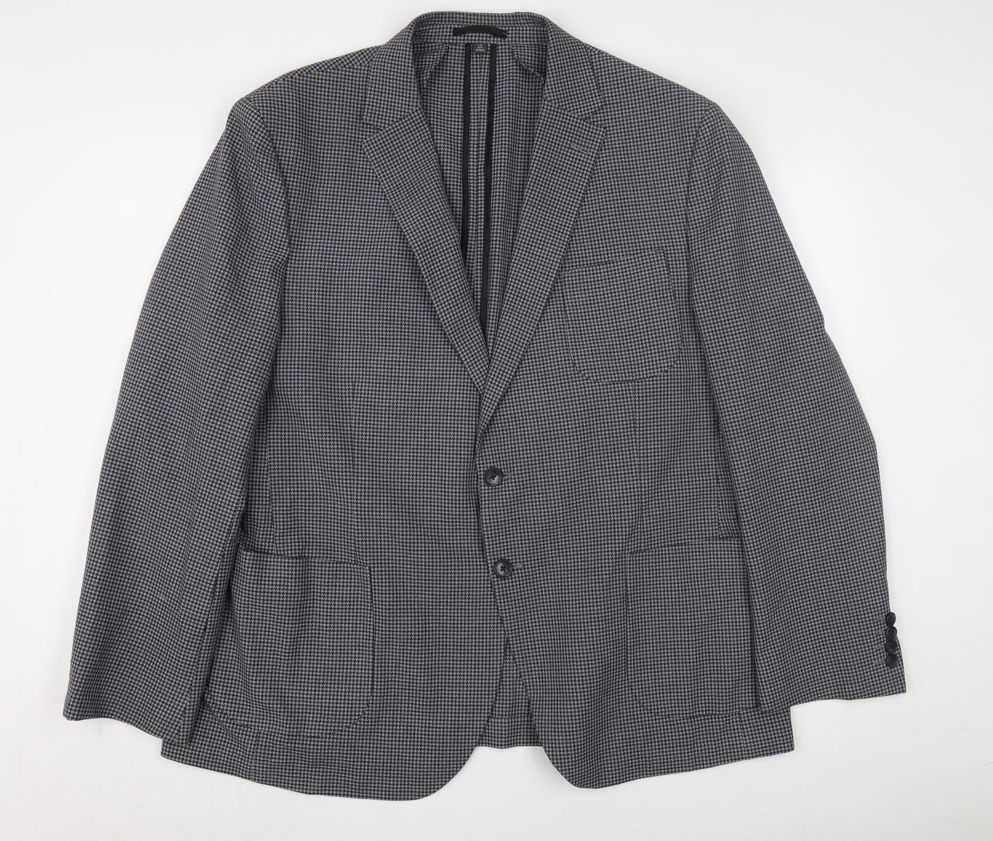 Marks and Spencer Men's Blue Check Blazer, Size 46 Reg