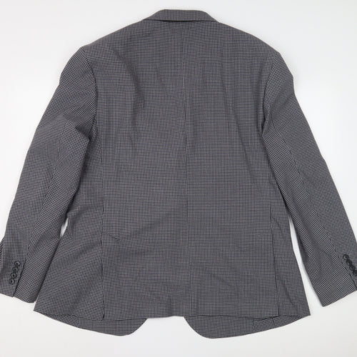 Marks and Spencer Men's Blue Check Blazer, Size 46 Reg