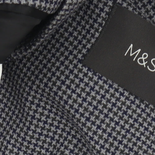 Marks and Spencer Men's Blue Check Blazer, Size 46 Reg
