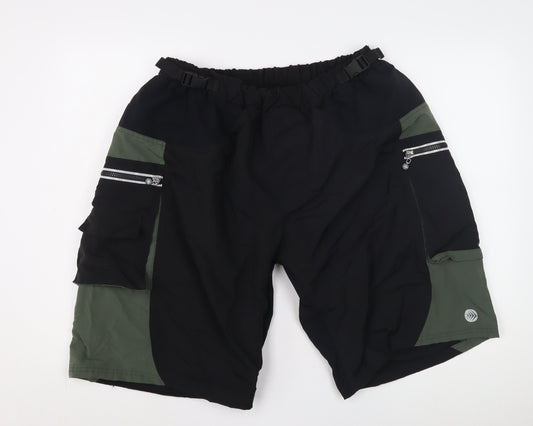 Men's 3XL Black Athletic Nylon Hiking Shorts