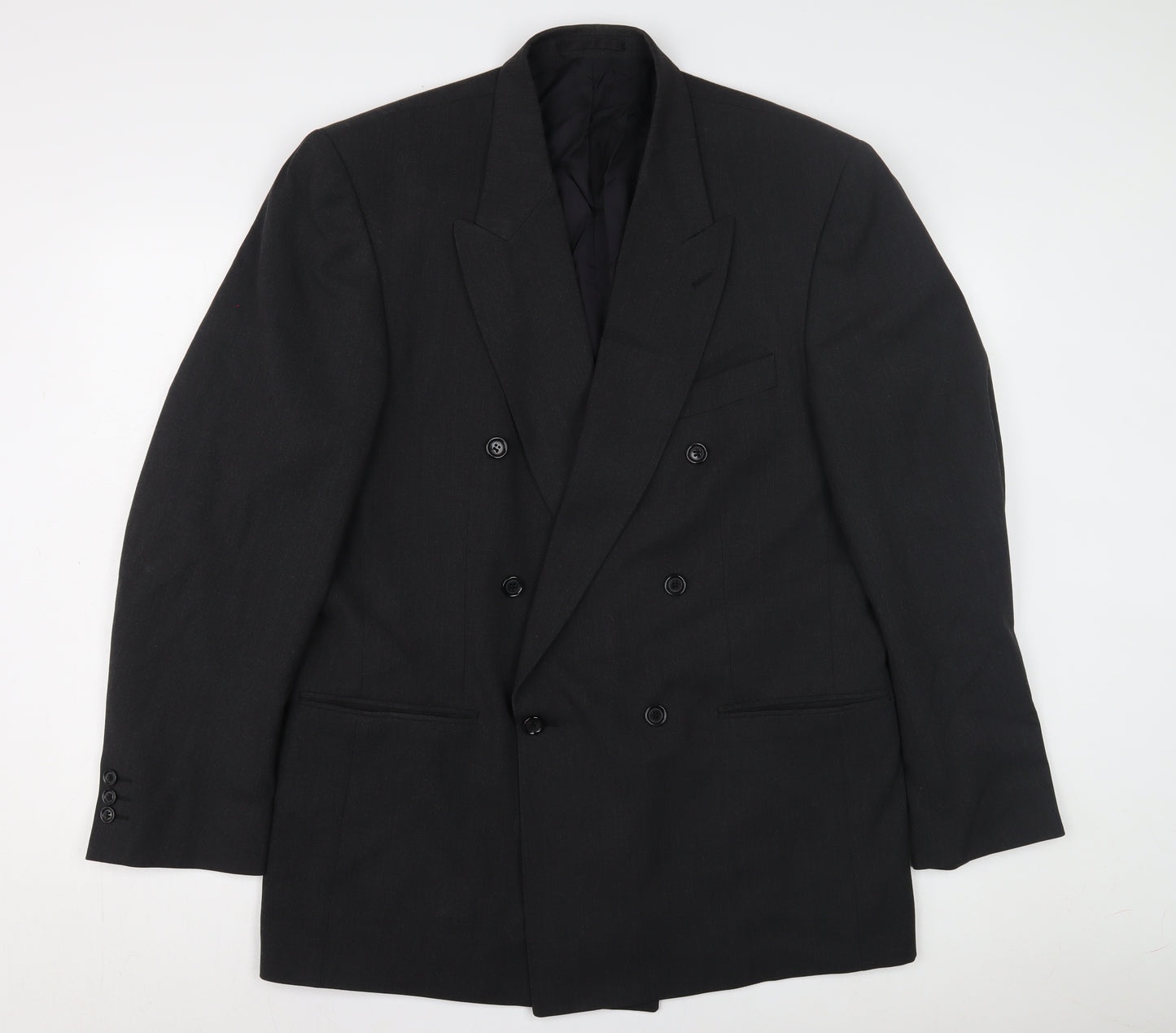 C&A Men's Black Double-Breasted Suit Jacket M