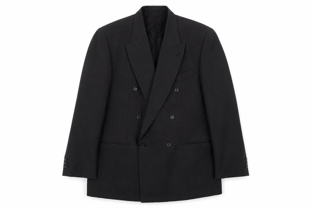 C&A Men's Black Double-Breasted Suit Jacket M