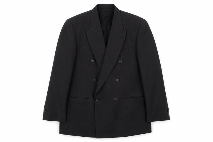 C&A Men's Black Double-Breasted Suit Jacket M