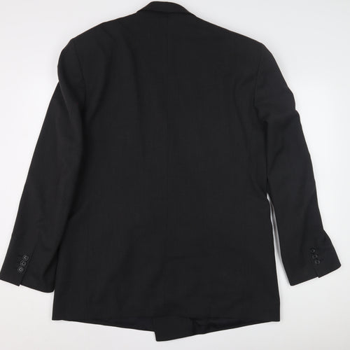 C&A Men's Black Double-Breasted Suit Jacket M