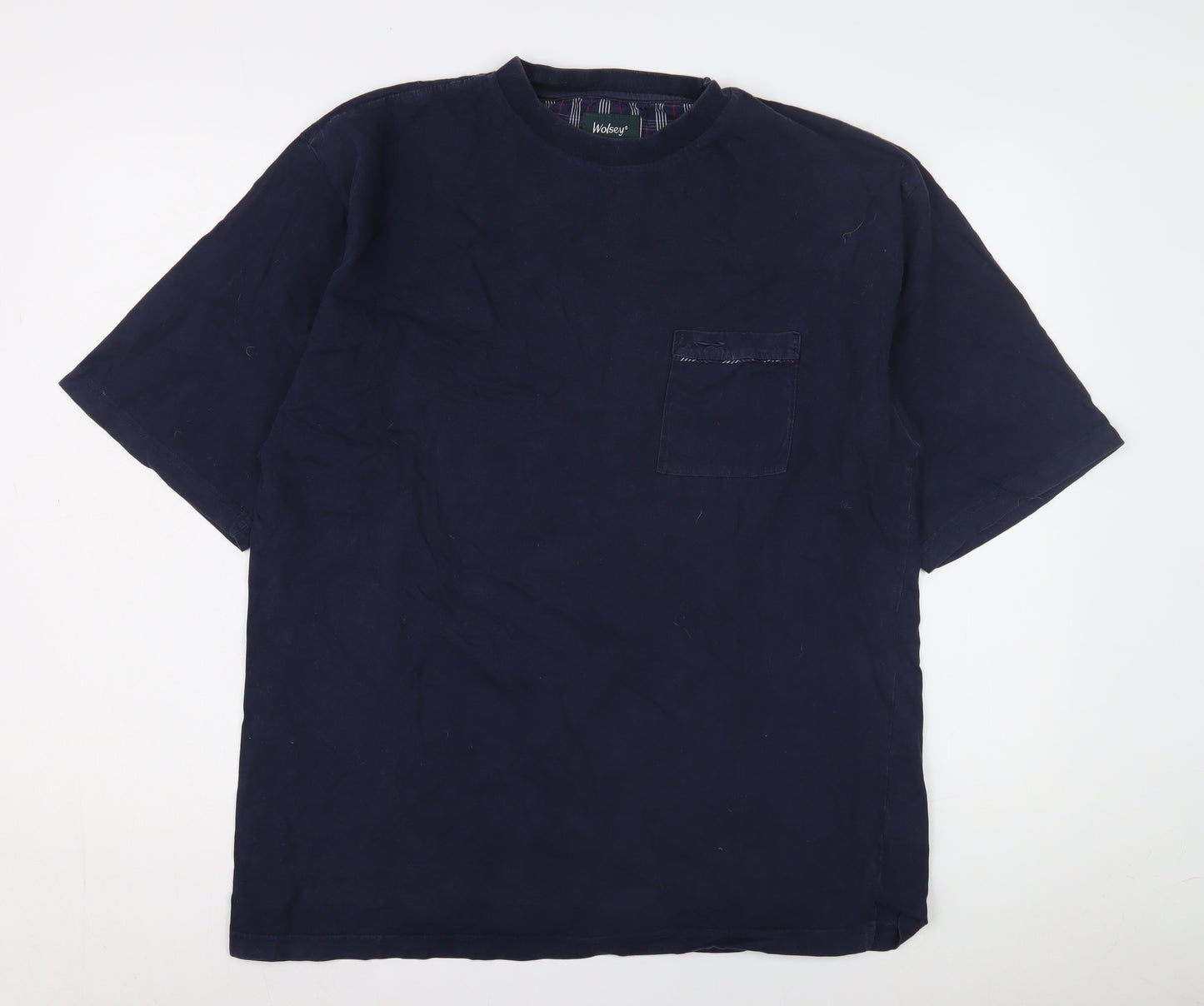 Wolsey Men's Blue XL Cotton Crew Neck T-Shirt