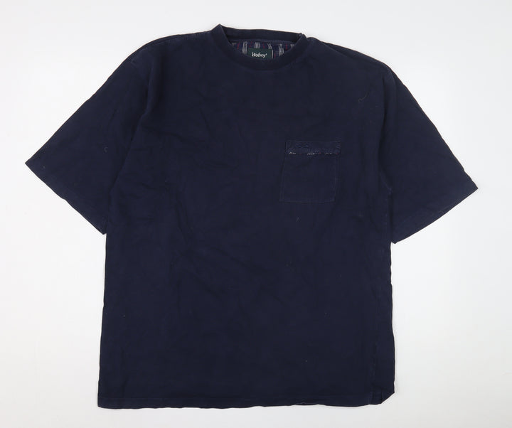 Wolsey Men's Blue XL Cotton Crew Neck T-Shirt