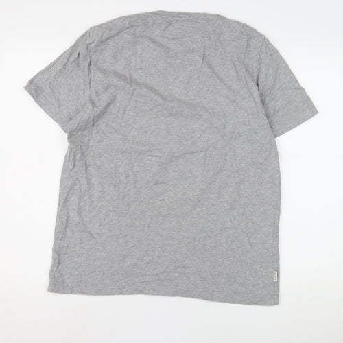 Tommy Hilfiger Men's Grey Striped T-Shirt L