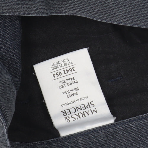 Marks and Spencer Men's Blue Trousers, Size 36