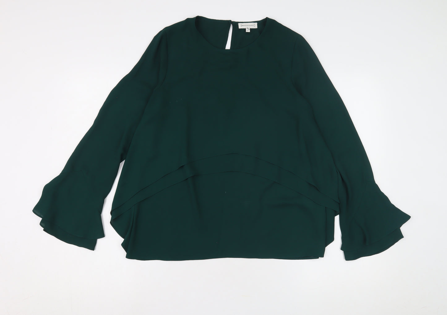 Warehouse Women's Green Long Sleeve Blouse Size 10