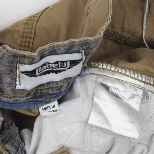 Label J Men's Beige Cargo Shorts XL Casual Pockets